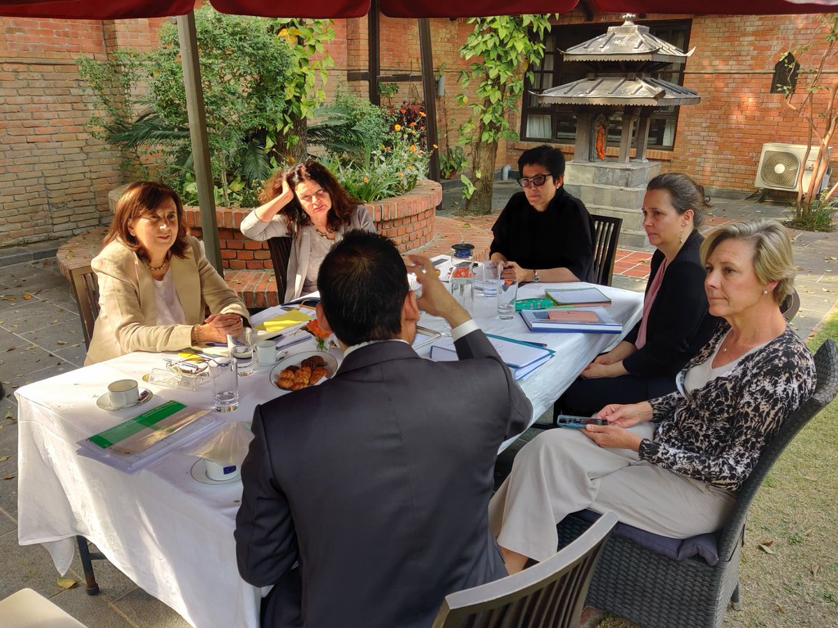 Deputy M.D. for Asia & Pacific of European External Action Service Ms. Paola Pampaloni and DGCA Nepal Er. Pradeep Adhikari discussed Nepal's air safety progress & future plans, in presence of @EUAmbNepal & @EUinNepal delegates, at the EU Residence.🇪🇺🇳🇵 Some snaps of the meeting: