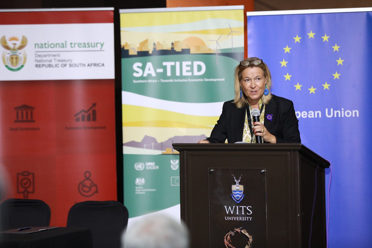 @EUinSA @UNUniversity @Treasury_RSA @ukinsouthafrica @sarstax Ambassador H.E. Sandra Krammer @EUinSA: 'We'll only overcome the challenges in infrastructure development in the context of climate change with science & data. EU is delighted to support #SATIED, this collaboration speaks of our shared commitment on evidence-based policymaking.'