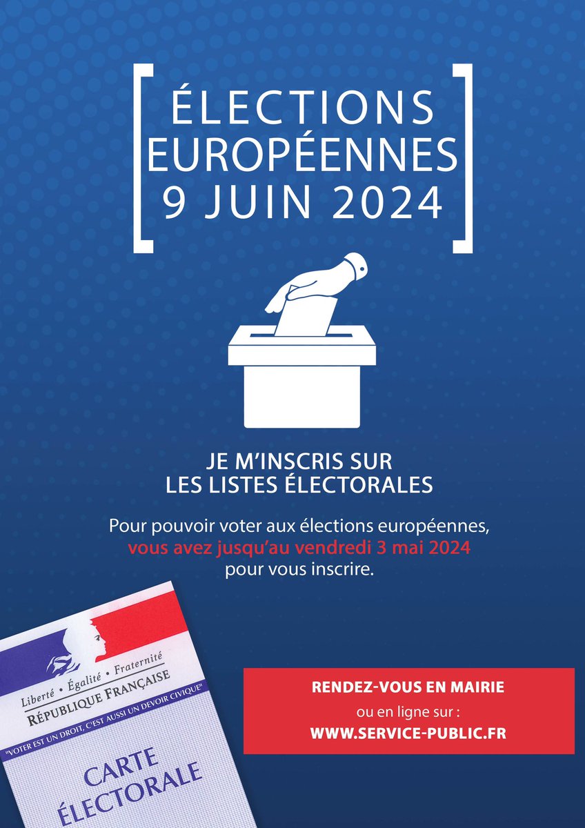 sylcine_'s tweet photo. On oublie pas de voter aux élections européennes en s’inscrivant en ligne avant le 3 mai https://t.co/Cn9x7AVoYl https://t.co/yBKR4uBab4