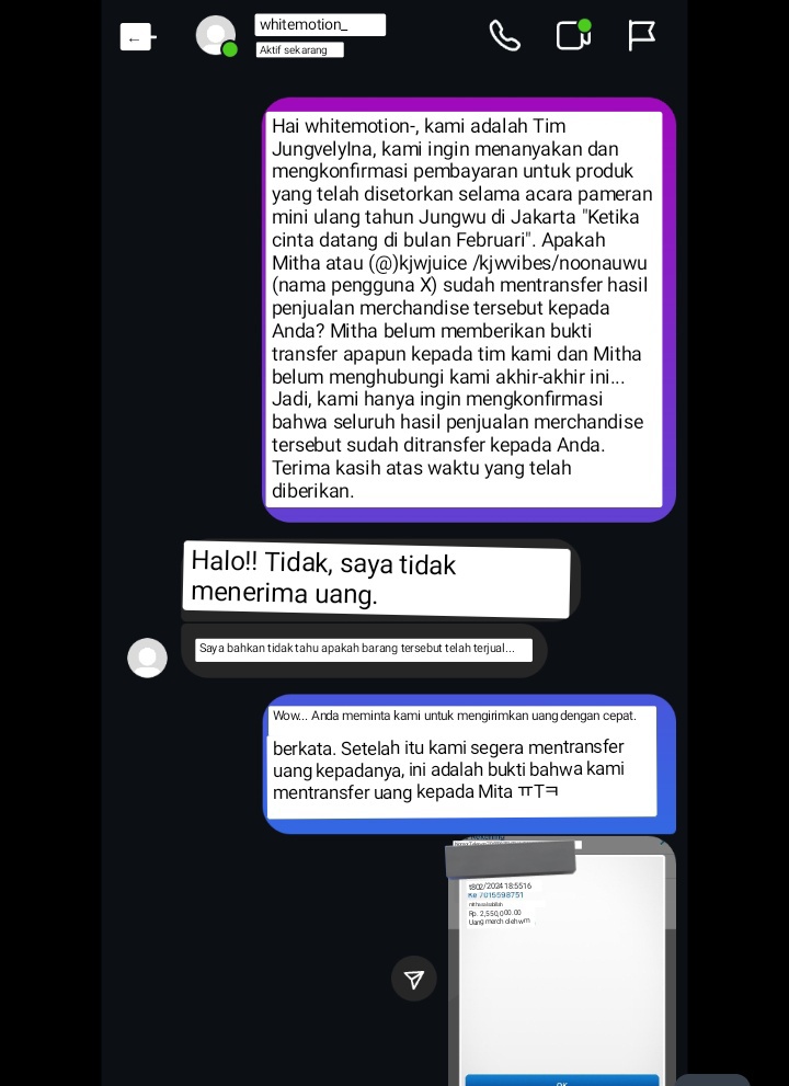 jwooenthu's tweet photo. karena masalah spill spill ini muncul trs aku dan tim jadi trust issue dan memutuskan untuk tanya langsung via dm ke mba wm dan ini adalah jawaban mba wm .. 

yang berarti uang yang tha desak untuk tf itu tidak disalurkan kesana melainkan dia pegang untuk dia sendiri-- https://t.co/1zn2RrIcf9