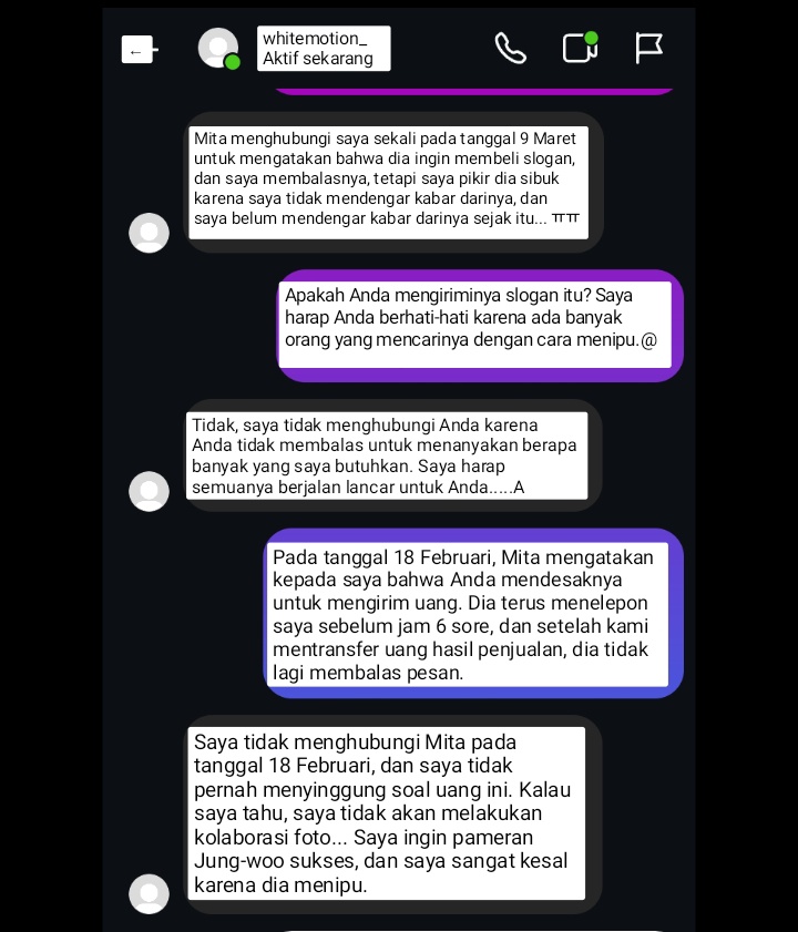 jwooenthu's tweet photo. karena masalah spill spill ini muncul trs aku dan tim jadi trust issue dan memutuskan untuk tanya langsung via dm ke mba wm dan ini adalah jawaban mba wm .. 

yang berarti uang yang tha desak untuk tf itu tidak disalurkan kesana melainkan dia pegang untuk dia sendiri-- https://t.co/1zn2RrIcf9