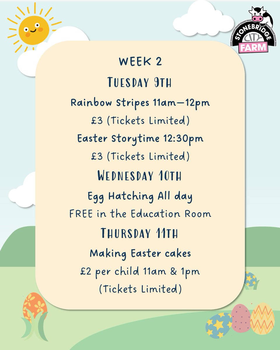 🌼Easter is just around the corner and we have plenty of things to keep you and your little ones entertained! 🐣 #nottingham #CityFarm #Urbanfarm #Easter #EasterHolidays #Free