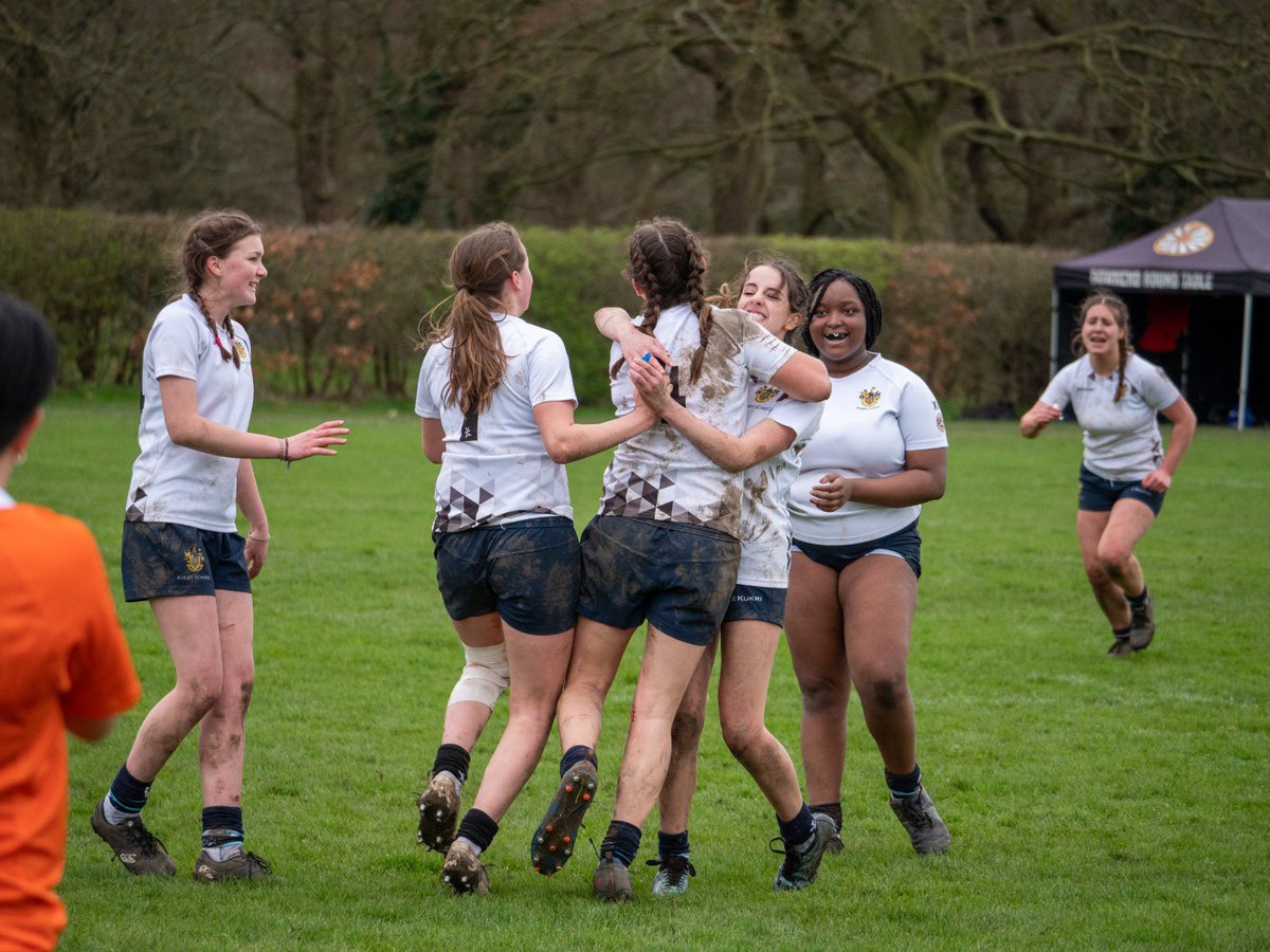 All smiles as the girls pick up their first ever win at Rosslyn Park #wholepersonwholepoint