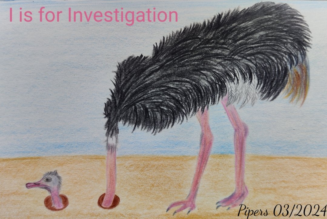 I is for Investigation @AnimalAlphabets 'We have to investigate in the underground,' the chief inspector said and Ostrich Ozzy started working right away.🕵️🔎 Now he has some doubts whether this is what the chief meant.🤔 #animalalphabets #illustration #PencilDrawing #ostrich