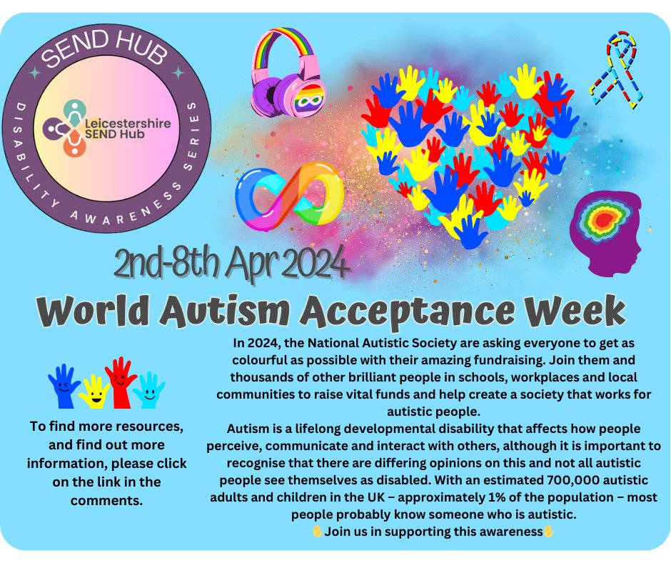 Follow this link for more information - autism.org.uk/get-involved/r… #autism #acceptance #SendHub #worldautismacceptanceweek #awareness