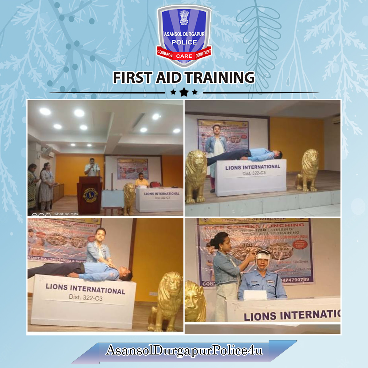 Durgapur STG & Durgapur Lions Club teamed up to host a vital First Aid Training ⛑️🩹. Recognizing the importance of immediate assistance in minor accidents, officers & doctors came together to equip Traffic staff with life-saving skills.

#FirstAidTraining
#ADPC @WBPolice