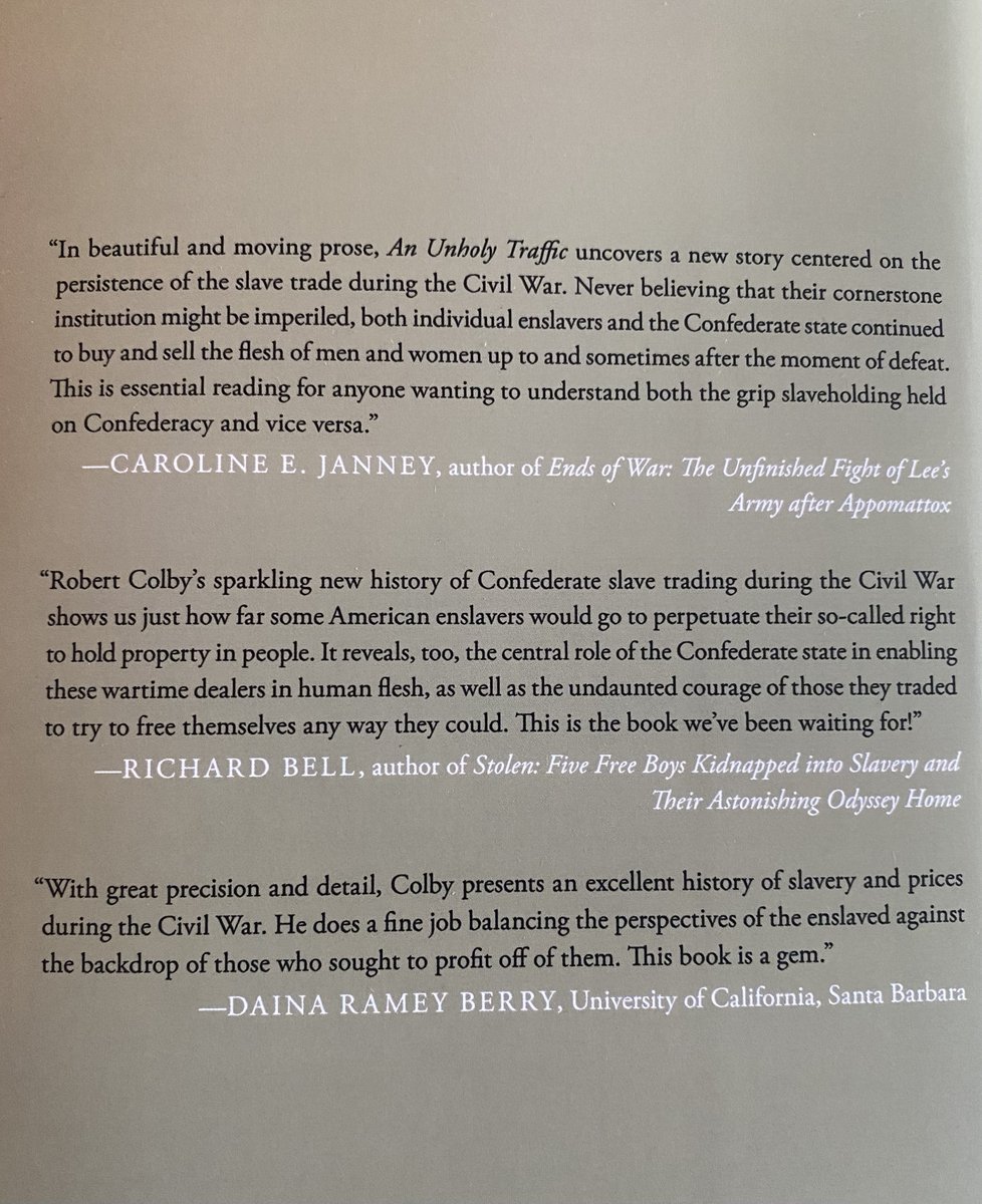 Robert Colby (@rkdcolby86) on Twitter photo I owe much to many people for making this book possible. Thanks to Susan Ferber and the team @OUPHistory for doing such a great job with the book, and to Caroline Janney of <a href="/NauCivilWar/">Nau Civil War Center</a>, @R_J_Bell, and @DainaRameyBerry for their extremely generous blurbs. I owe much to many people for making this book possible. Thanks to Susan Ferber and the team @OUPHistory for doing such a great job with the book, and to Caroline Janney of <a href="/NauCivilWar/">Nau Civil War Center</a>, @R_J_Bell, and @DainaRameyBerry for their extremely generous blurbs.