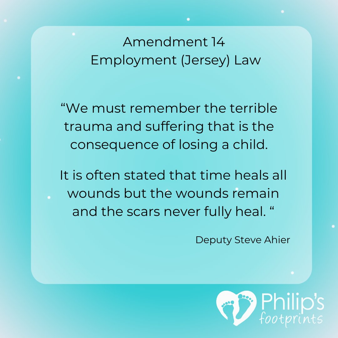 Today marks the start of Amendment 14 Employment (Jersey) Law to entitle bereaved parents (who have lost a baby or child from 24 week gestation to 18 years) to 2 weeks unpaid leave - and - provide a generous financial support scheme to cover that period of time ❤️