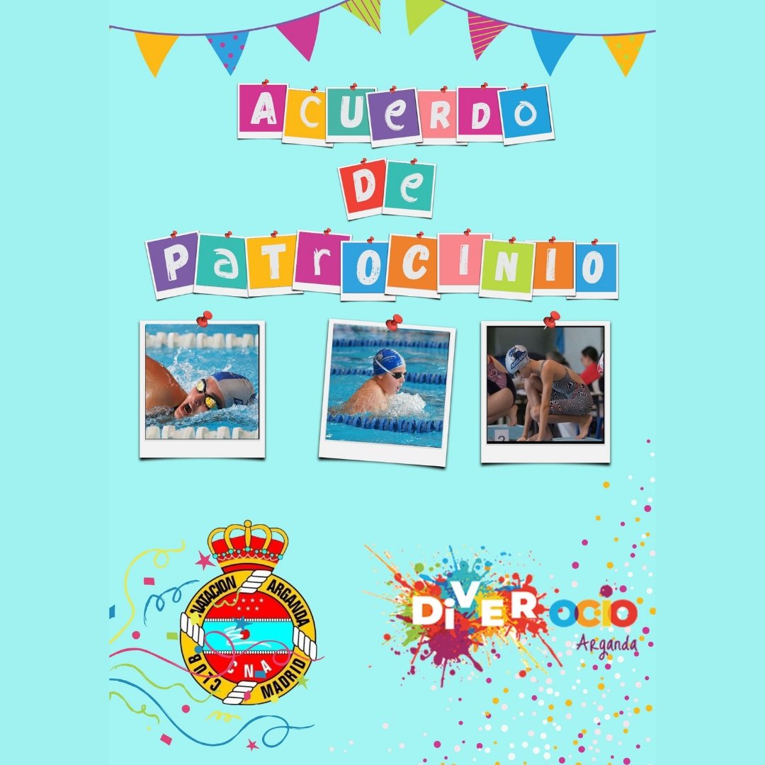 C_N_Arganda's tweet image. Nos hace especial ilusión, anunciar el nuevo acuerdo de Patrocinio, con @dIVERoCIOArgand

Muchos de nuestros nadadores celebraron allí sus fiestas y todavía los más peques siguen haciéndolo.

Todo un privilegio y un orgullo, que hayan decidido apostar por este Club.

Mil gracias
