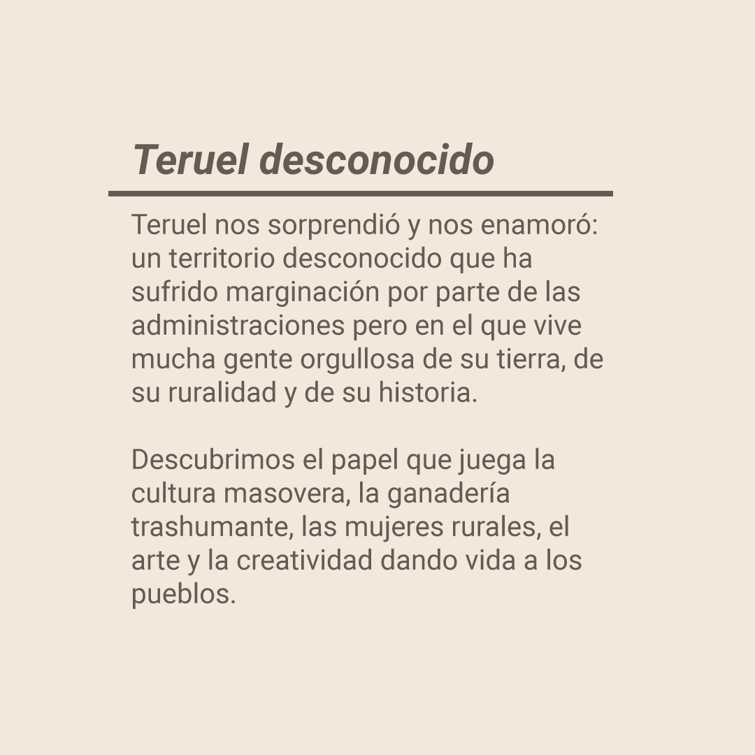 Otro gran recuerdo, la ruta por #Teruel en 2021. Descubrimos el papel que juega la cultura masovera, la #ganaderiatrashumante, las #mujeresrurales, el arte y la creatividad dando vida a los pueblos. bielaytierra.com/#proyectos