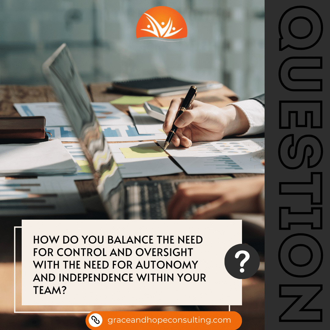 How do you balance the need for control and oversight with the need for autonomy and independence within your team?

#ControlVersusAutonomy #LeadershipDilemma #AutonomyStruggle #TeamOversightBattle #PowerVersusFreedom #LeadershipTensions #AutonomyChallenge #ControlIssues
