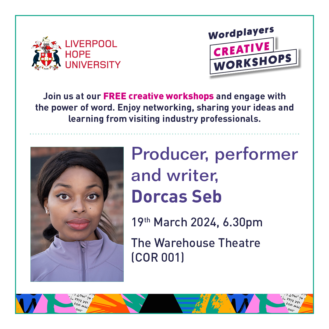 Our Creative Workshops continue tomorrow! We're excited to be joined by producer, performer and writer Dorcas Seb. 📍 The Warehouse Theatre (COR 001) ⏰ 6:30pm