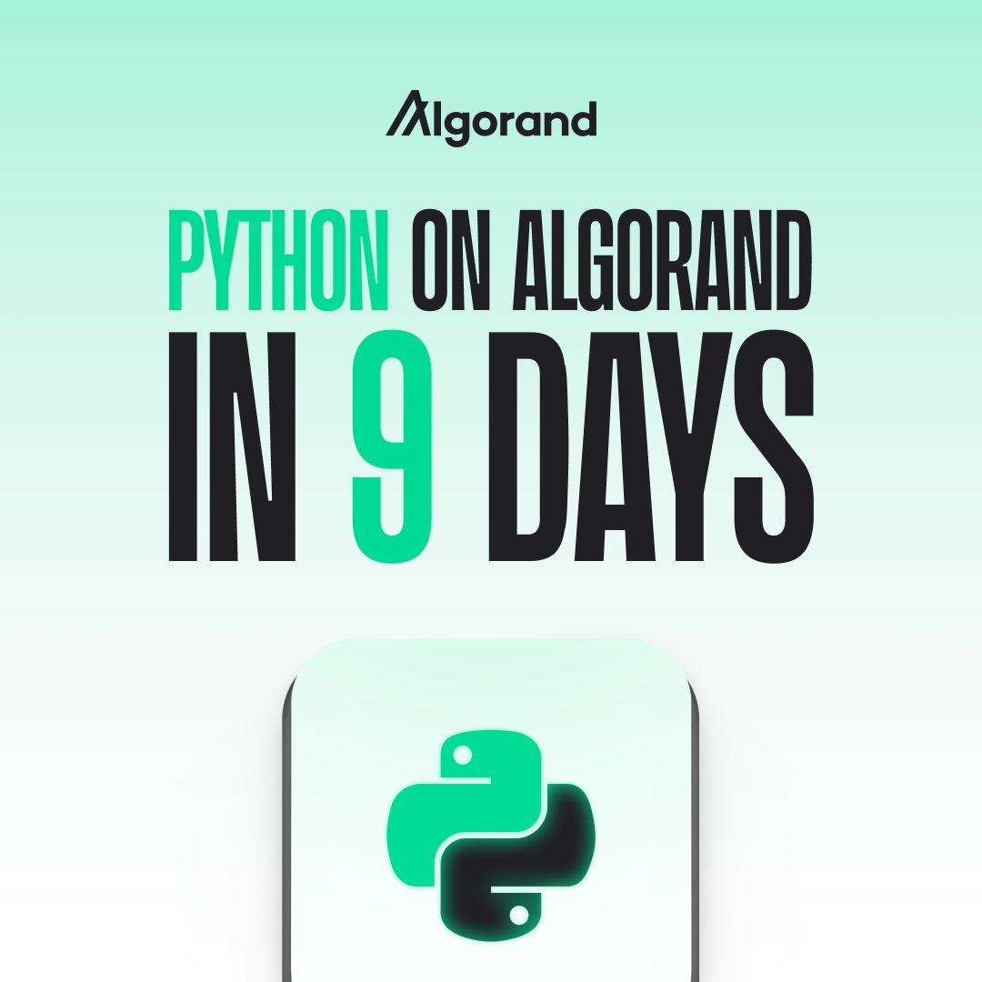 algodevs's tweet image. Only 9 more days until #PythonOnAlgo.

Subscribe to AlgoDevs channel for upcoming Python tutorials: youtube.com/@algodevs