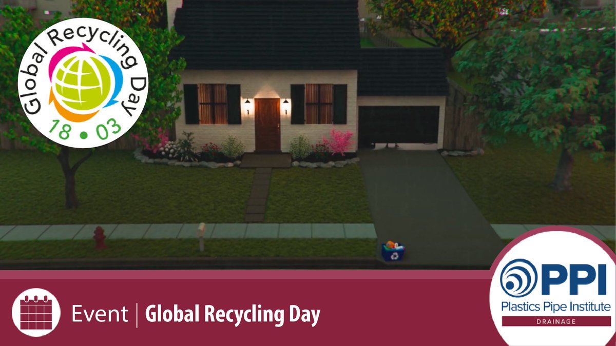 Monday March 18th is Global Recycling Day! Manufacturers of corrugated plastic pipe turn over 650 million pounds per year of post consumer plastic into durable drainage pipe with a lifespan of over 100 years. Check out our video: ow.ly/Zvmt50QUEpa