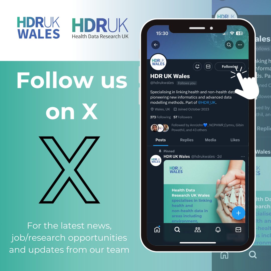 Follow us➡️@hdrukwales on X to keep up to date with the latest news, career opportunities and updates from our team.

@HDR_UK @PopDataSci_SU @SwanseaUni @SwanseaMedicine #teamscience #PopulationDataScience #research #careers #linkeddata