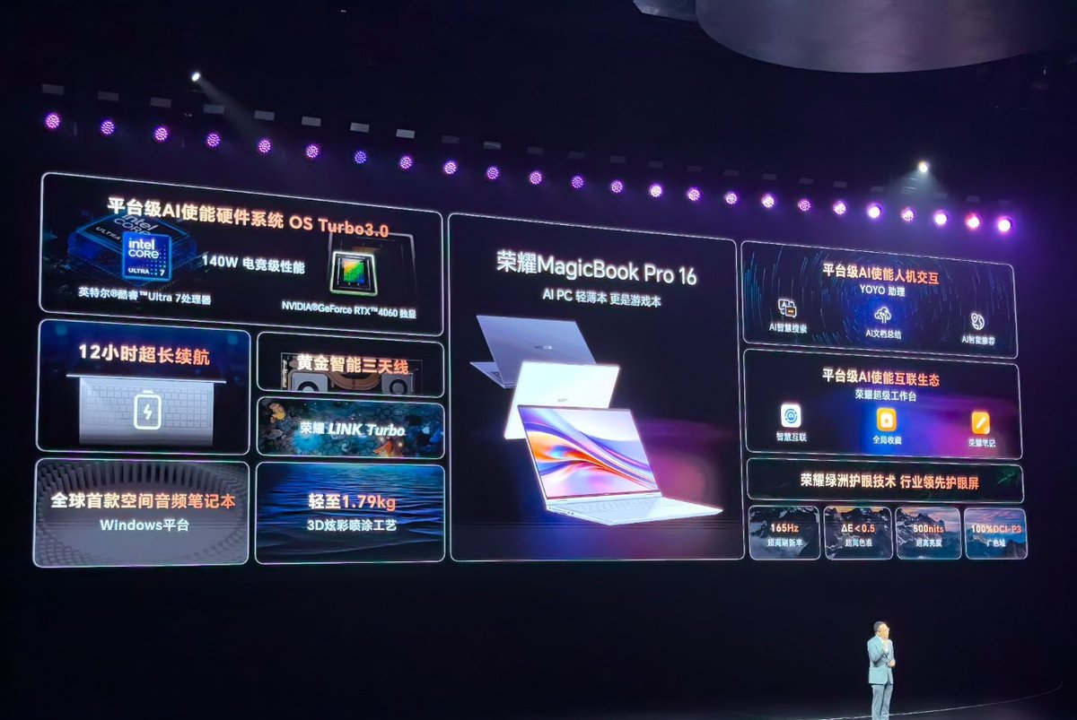 SujanTharu66's tweet photo. #HonorMagicBookPro16 is officially released:
Intel Ultra 5-125H / 16GB / 1TB priced at 6199 yuan
Intel Ultra 5-125H / 24GB / 1TB priced at 6499 yuan
Intel Ultra 5-125H / 24GB / 1TB / Yunni color priced at 6799 yuan https://t.co/mixAMw2ivg
