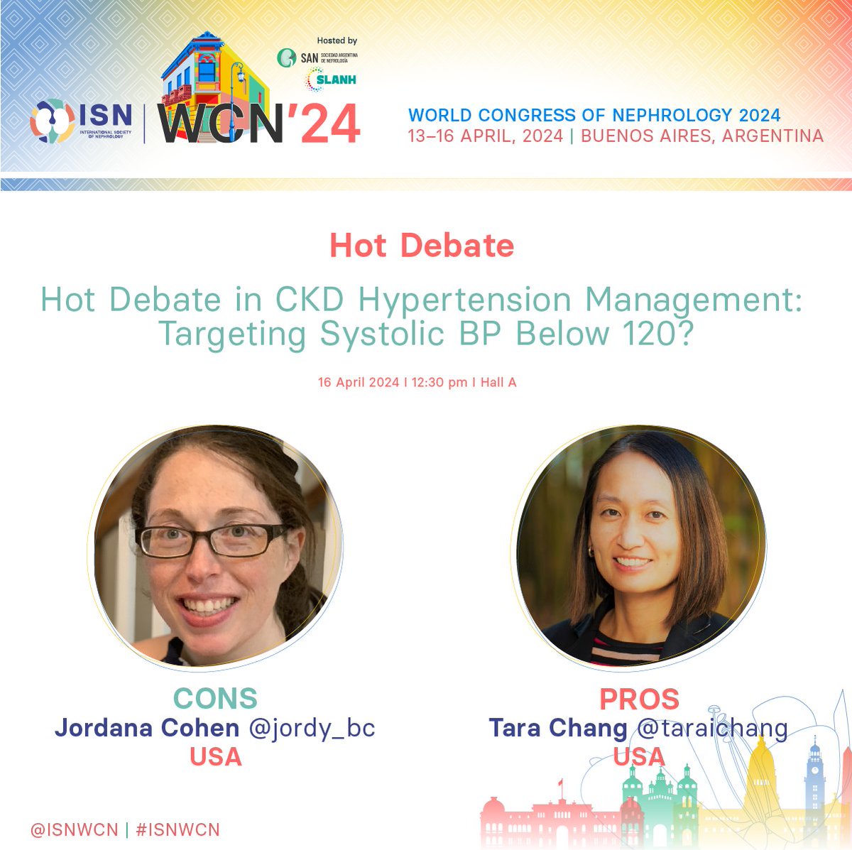 World Congress of Nephrology (@isnwcn) on Twitter photo Get ready for a SocialMedia #HotDebate on the road to WCN'24! 🔥
CKD Hypertension Management: Targeting Systolic BP Below 120?
Join the discussion with experts <a href="/jordy_bc/">Jordy Cohen, MD, MSCE</a> and <a href="/taraichang/">Tara Chang</a>
🤔 What's your stance on this crucial aspect of kidney health? Share your opinion!
#ISNWCN Get ready for a SocialMedia #HotDebate on the road to WCN'24! 🔥
CKD Hypertension Management: Targeting Systolic BP Below 120?
Join the discussion with experts <a href="/jordy_bc/">Jordy Cohen, MD, MSCE</a> and <a href="/taraichang/">Tara Chang</a>
🤔 What's your stance on this crucial aspect of kidney health? Share your opinion!
#ISNWCN