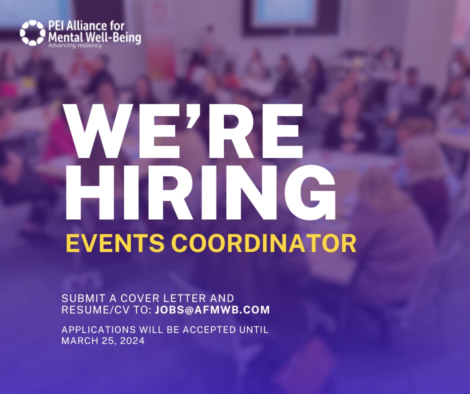 wellbeingPEI's tweet photo. Are you passionate about creating engaging experiences and making  a positive impact? We are looking for an Events Coordinator to join our team.
Read the full job description on our website. https://t.co/gNjsw8SrlS  
#PEI #Job https://t.co/JjtH7dsbmE