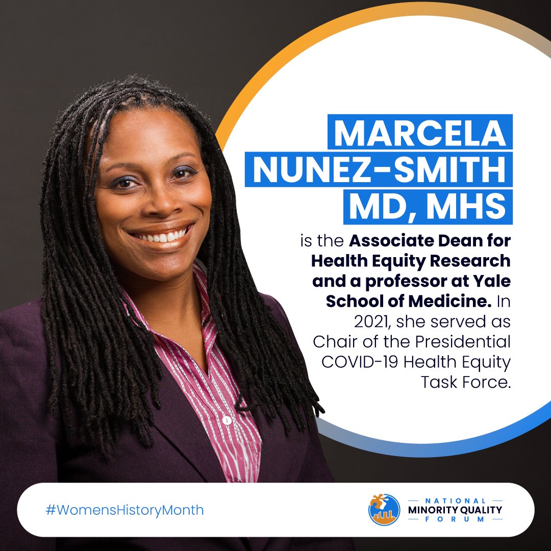 For #WomensHistoryMonth, meet some amazing women of color in medicine. Meet Dr. Marcella Nunez-Smith (@DrNunezSmith), the Associate Dean for Health Equity Research and a professor at @YaleMed. In 2021, she served as Chair of the Presidential COVID-19 Health Equity Task Force.