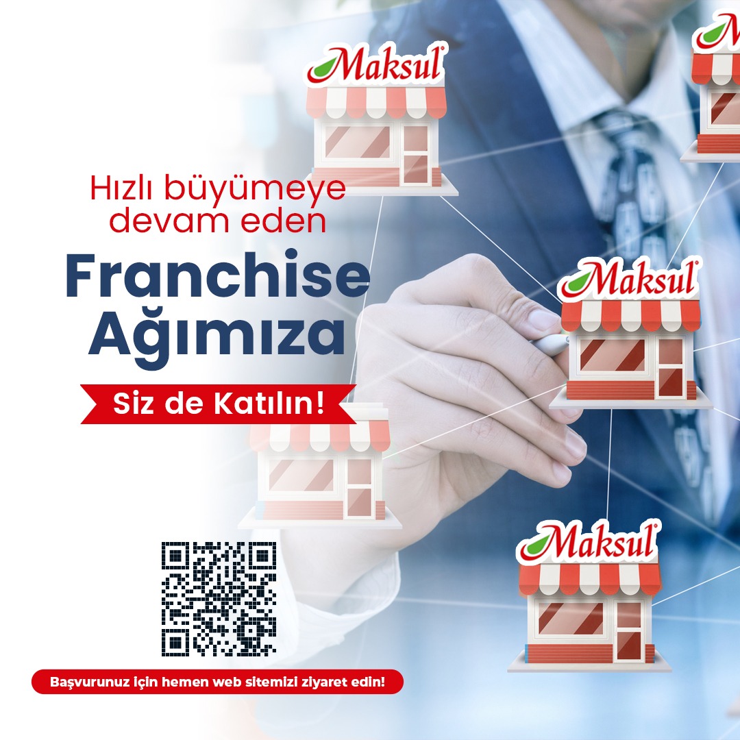 🌟 Büyüyen ailemize siz de katılın! 🏪 #Maksul ailesi olarak hızlı büyümemize devam ediyoruz ve sizi de bu başarının bir parçası olmaya davet ediyoruz! Franchise ağımıza katılın, kendi işinizin patronu olun. 💼✨