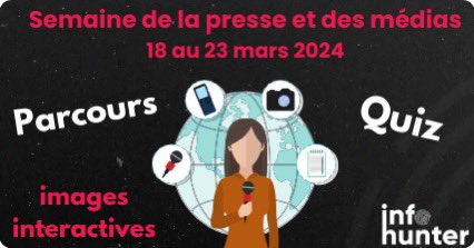 C’est parti pour la #SPME2024 !
🆕 Découvrez nos ressources gratuites dont 6 nouveaux quiz et 5 images interactives #EMI pour les 8-12 ans 
➕nos parcours InfoHunter de décryptage de l’info en accès direct 
👉 internetsanscrainte.fr/programmes/inf…