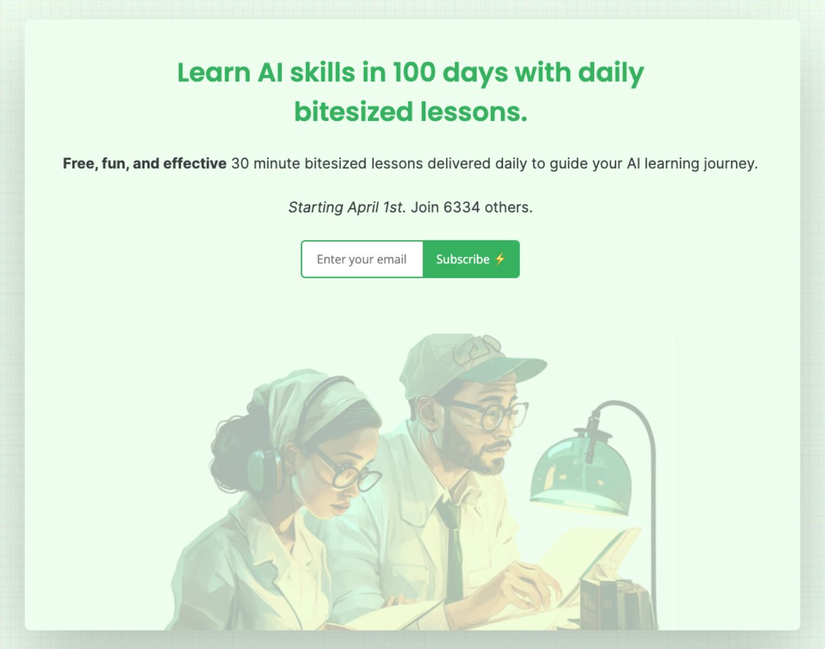 Learn AI, it's the future.

I came across this Free AI course.

→ Learn AI in 100 days
→ New lessons daily
→ 30 min classes
→ Starts April 1st

100DaysAI.com