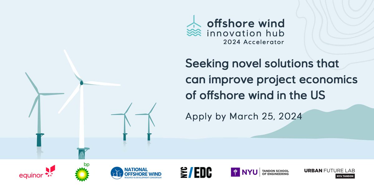 There is one week left to apply for the #OffshoreWind 🌬️ Innovation Hub. Find out more about their work and apply here: offshorewindnyc.com/apply