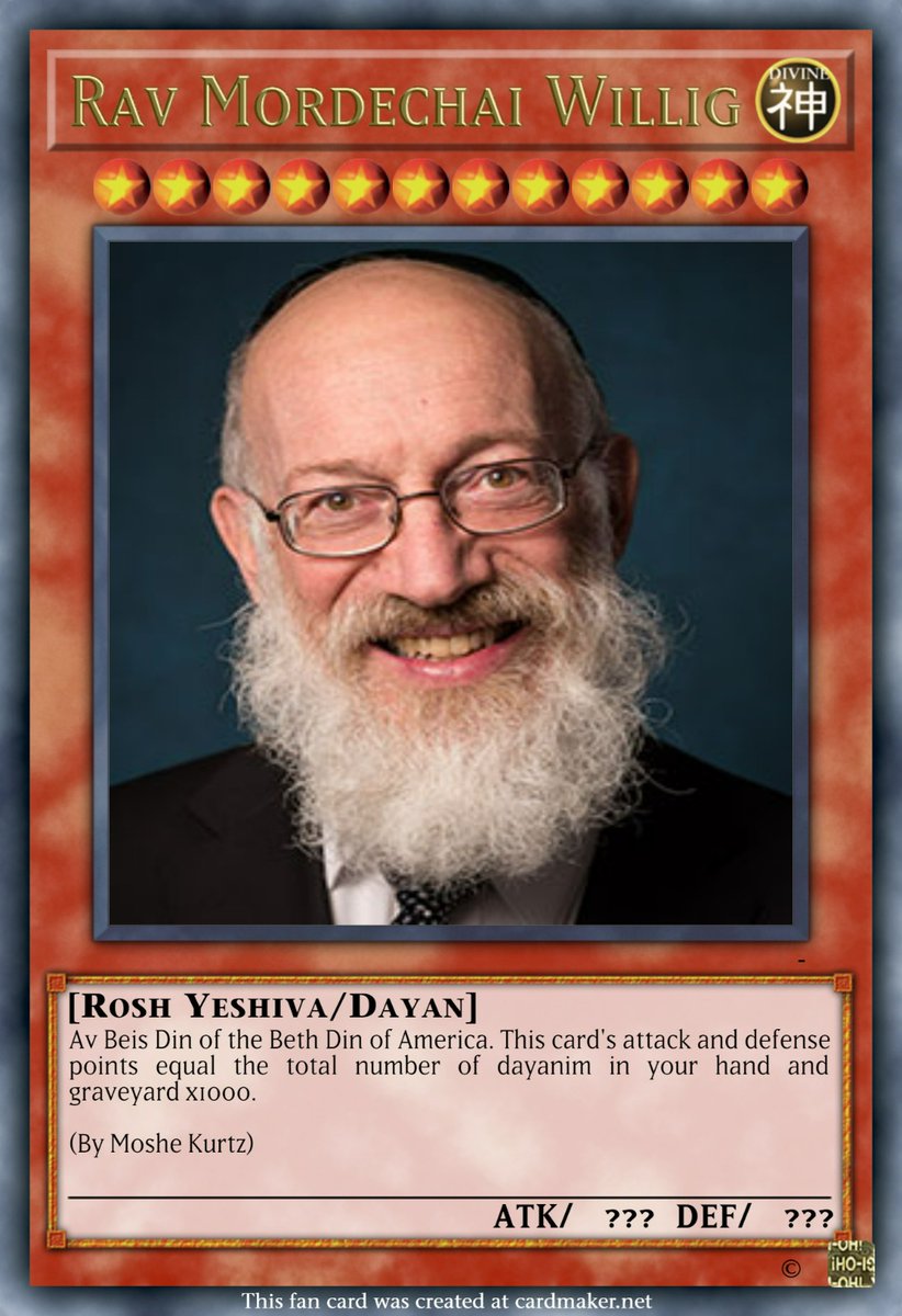 Moshe_Kurtz's tweet photo. If you also grew up collecting Rebbe cards and wondered if we could make a better MO alternative, I present to you...
#ChodeshAdar #PurimTorah #yugioh https://t.co/J94Rgr4Kqz