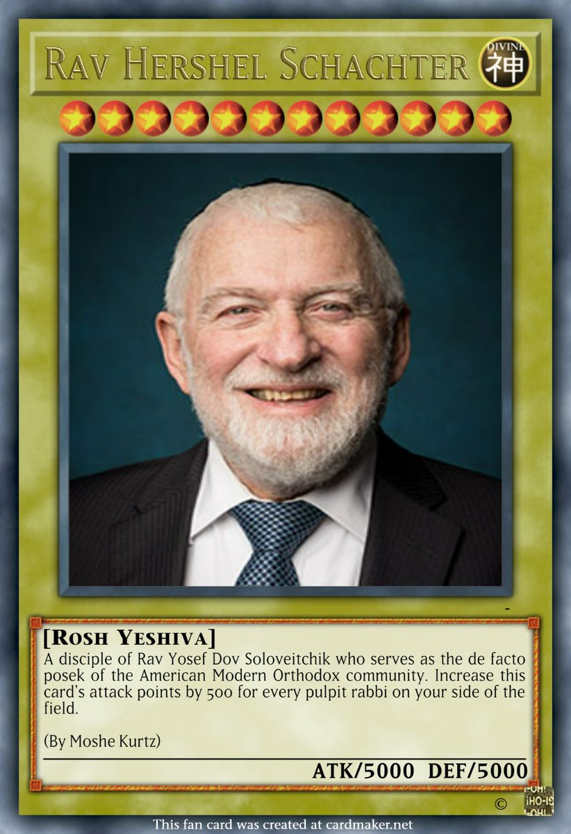 Moshe_Kurtz's tweet photo. If you also grew up collecting Rebbe cards and wondered if we could make a better MO alternative, I present to you...

#ChodeshAdar #PurimTorah #yugioh https://t.co/J94Rgr4Kqz