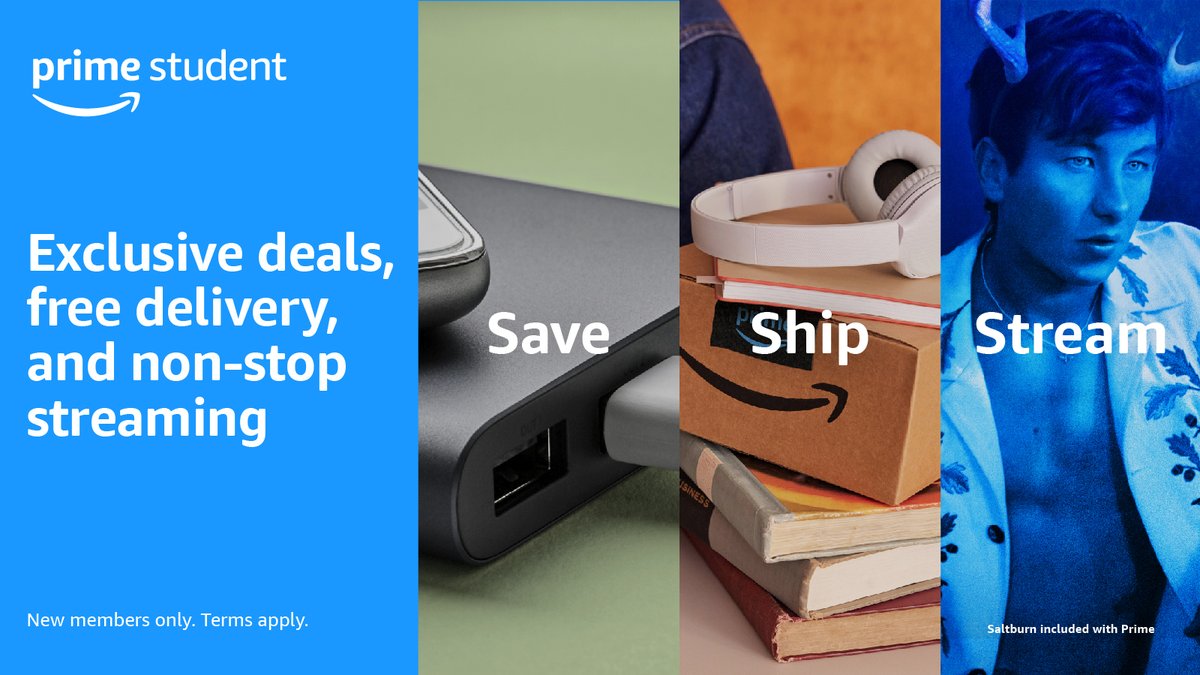 That's a whole semester of non-stop streaming, free delivery, exclusive deals and more. Try Prime and get 6 months for $0. amzn.to/3unAEo4