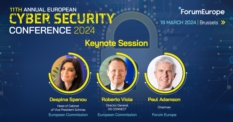 ForumEurope's tweet photo. 📢 Last chance to register! 

Join us at #EUCyberSec tomorrow in Brussels, where we will start the day with keynote speeches from @DespinaSpanou and @ViolaRoberto @EU_Commission, followed by four panel discussions.

Book your place now, and follow our socials for updates 💻