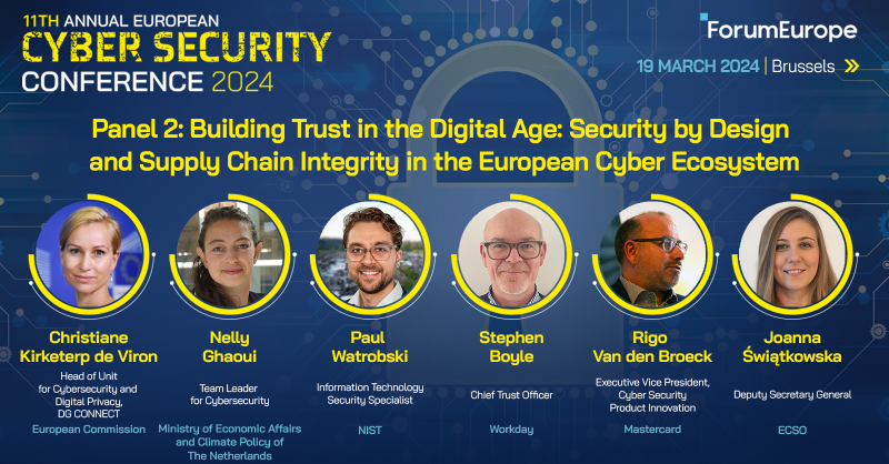 ForumEurope's tweet photo. 📢 Last chance to register! 

Join us at #EUCyberSec tomorrow in Brussels, where we will start the day with keynote speeches from @DespinaSpanou and @ViolaRoberto @EU_Commission, followed by four panel discussions.

Book your place now, and follow our socials for updates 💻