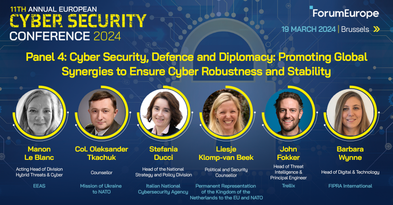 ForumEurope's tweet photo. 📢 Last chance to register! 

Join us at #EUCyberSec tomorrow in Brussels, where we will start the day with keynote speeches from @DespinaSpanou and @ViolaRoberto @EU_Commission, followed by four panel discussions.

Book your place now, and follow our socials for updates 💻