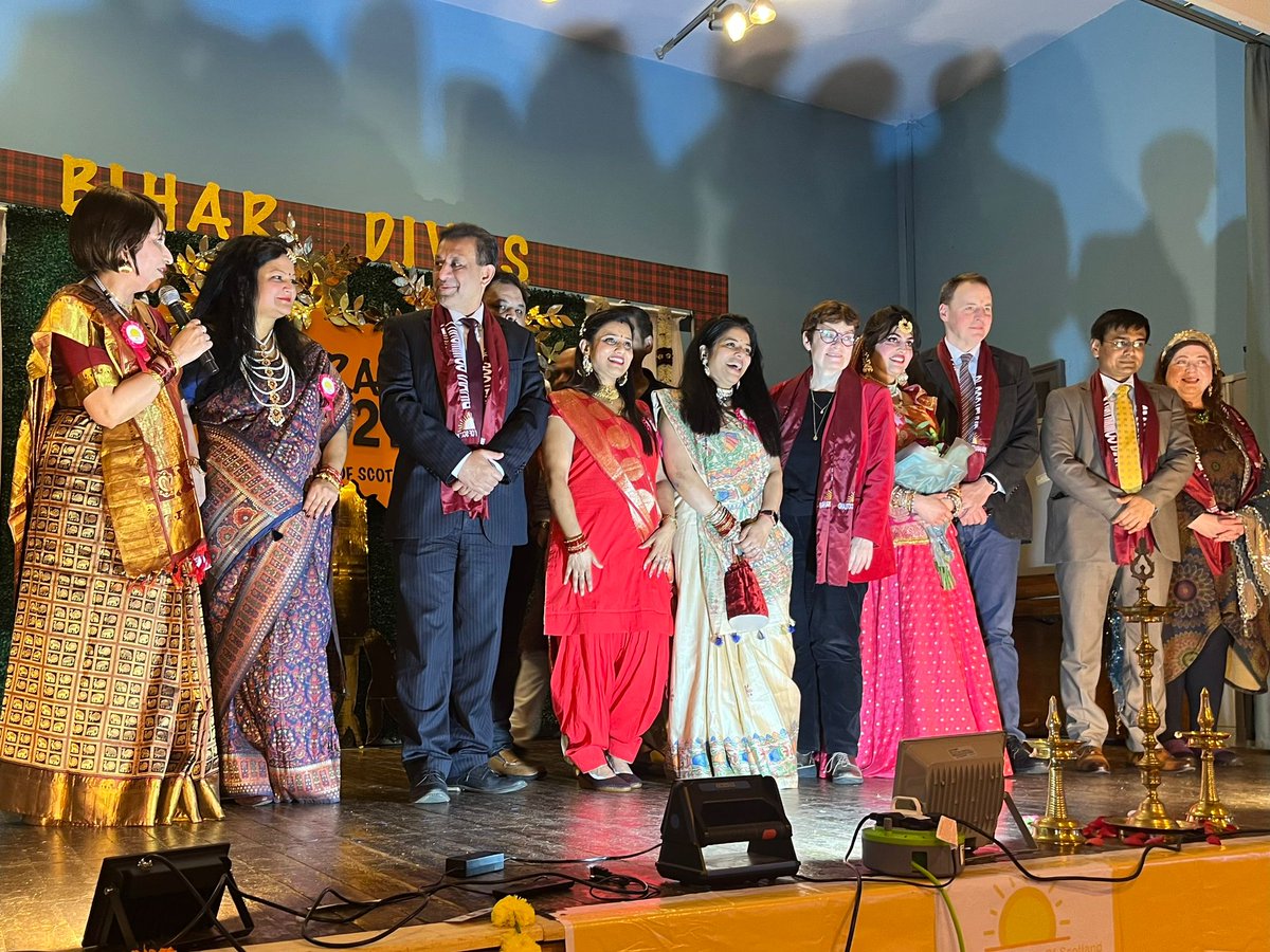 IndiaInScotland's tweet photo. Vice Consul @AKChaudhary_IND attended the Bihar Diwas celebration organised by Bihari Community of Scotland in Edinburgh. The event was attended by a large number of community members as well as friends of India. @VDoraiswami @sujitjoyghosh https://t.co/BkS7N34btY