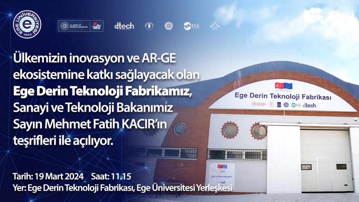 . @TCSanayi @mfatihkacir @YuksekogretimK @erolozvar @ProfNecdetBudak #EgeÜniversitesi