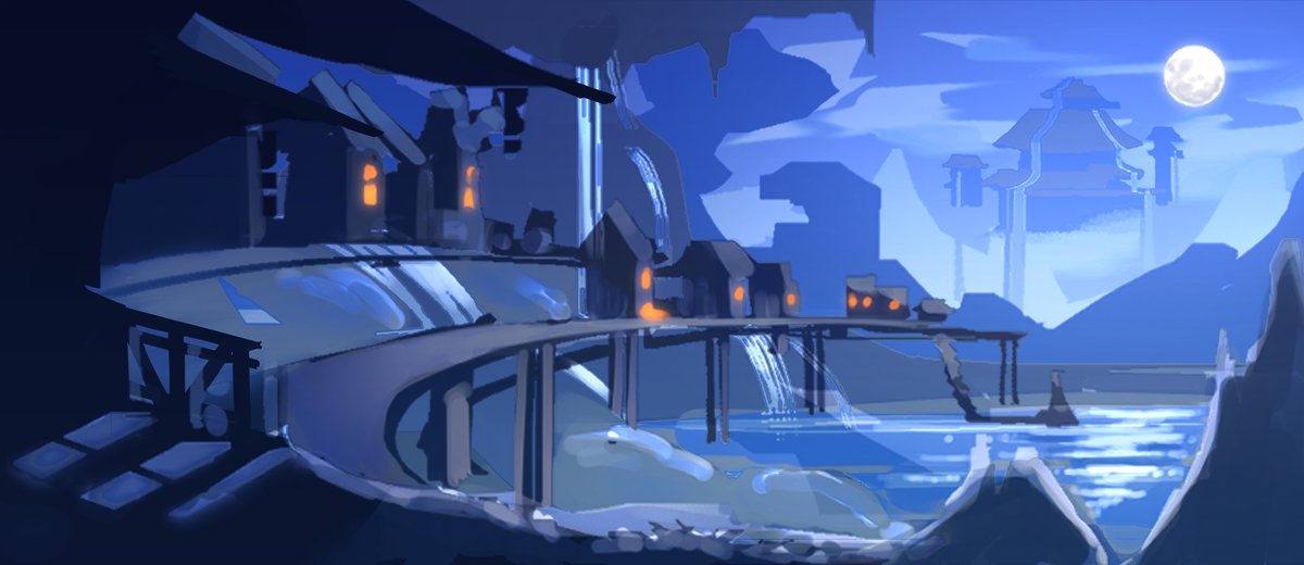 niimdae's tweet image. sketch vs final #environment #sketchvsfinal