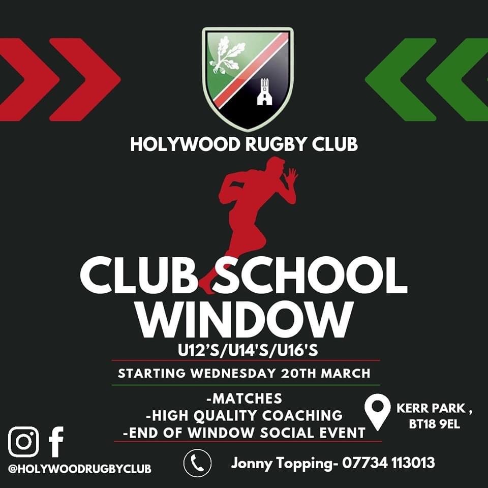 💚🖤❤️Holywood Rugby Club welcomes you to join our youth section as the school club window opens for several weeks! For information please contact our socials or Jonny Topping our Head of Youth Rugby Everyone welcome to join! 💚🖤❤️