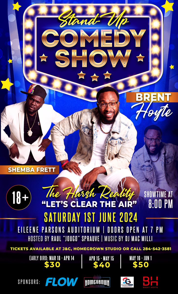 brenthoyte's tweet photo. JuNe 1st Comedy Show!!
Spread the word 
#HarshReality 
Let’s Clear The Air
#shemba #jougo #macmilli https://t.co/6hsLIlIqmD