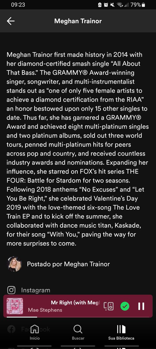 srtrainor's tweet photo. #megatronz Temos que fazer uma petiΓ§Γ£o para meghan mudar essa bio do Spotify dela. InformaΓ§Γ£o de 1990 π« https://t.co/a0Fg2Hm1uY