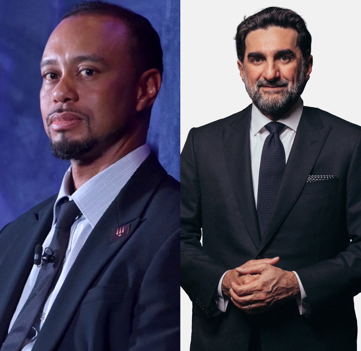 NUCLRGOLF's tweet photo. 🚨⛳️👀 #BIG MEETING — Tiger Woods and PGA TOUR Player directors have assembled in The Bahamas for a high stakes meeting today with Yasir Al-Rumayyan & PIF leadership where they’ll discuss the future of golf. Private jets belonging to the TOUR, Woods and PIF are all on the ground in Nassau