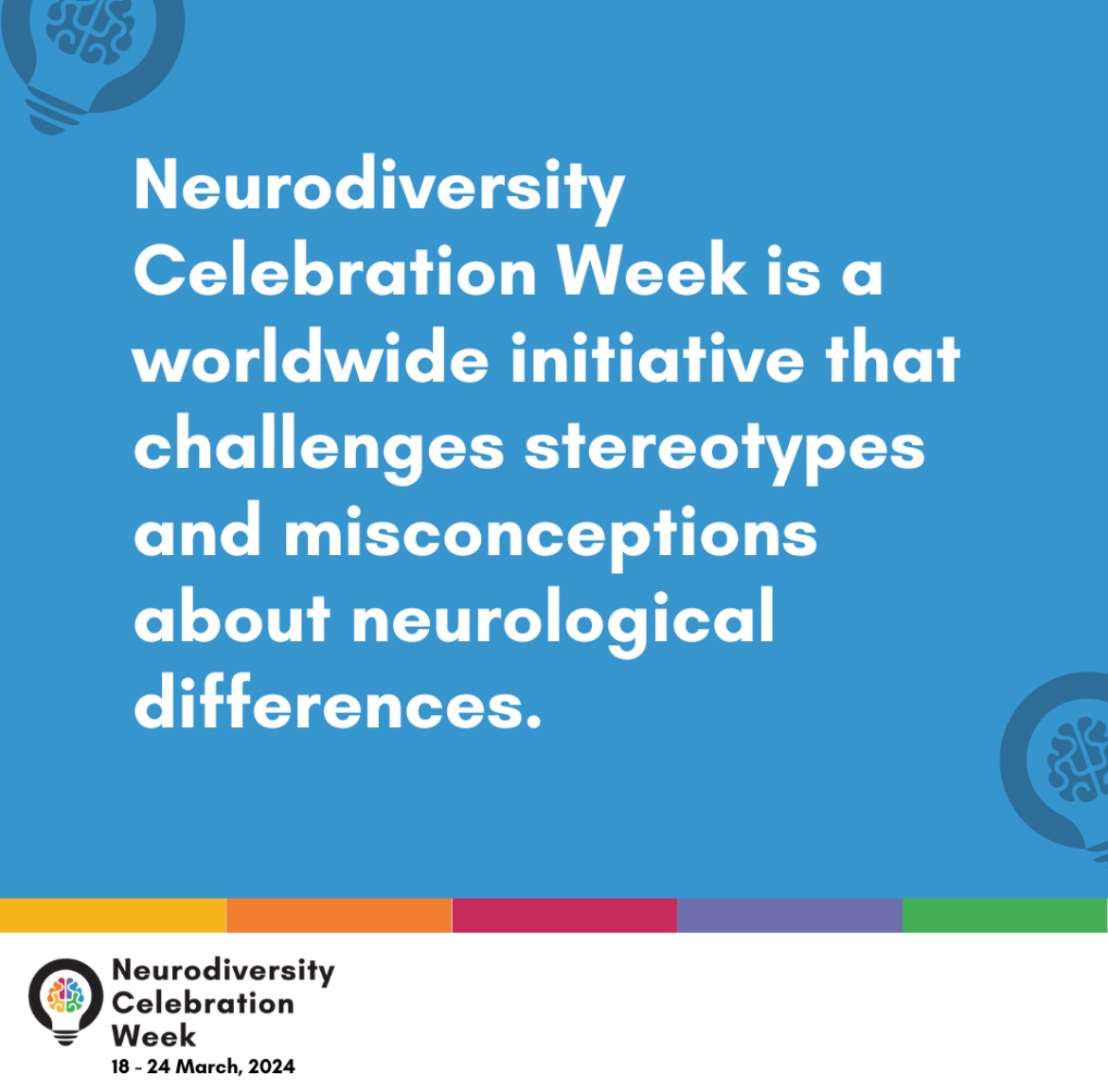 We’re proud to be supporting Neurodiversity Celebration Week 2024! 🌟 Together let’s change the narrative to understand, accept, and celebrate neurodiversity! #NeurodiversityCelebrationWeek #NeurodiversityWeek #NCW #ThisIsND