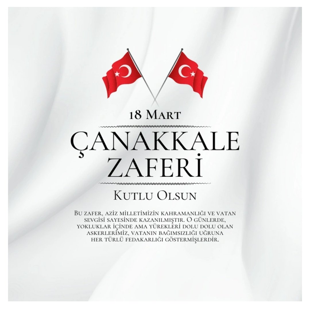 Türk milletinin Çanakkale’de elde ettiği zafer, bütün dünyaya verilmiş bir insanlık dersidir. #18martcanakkalezaferi #18Mart1915