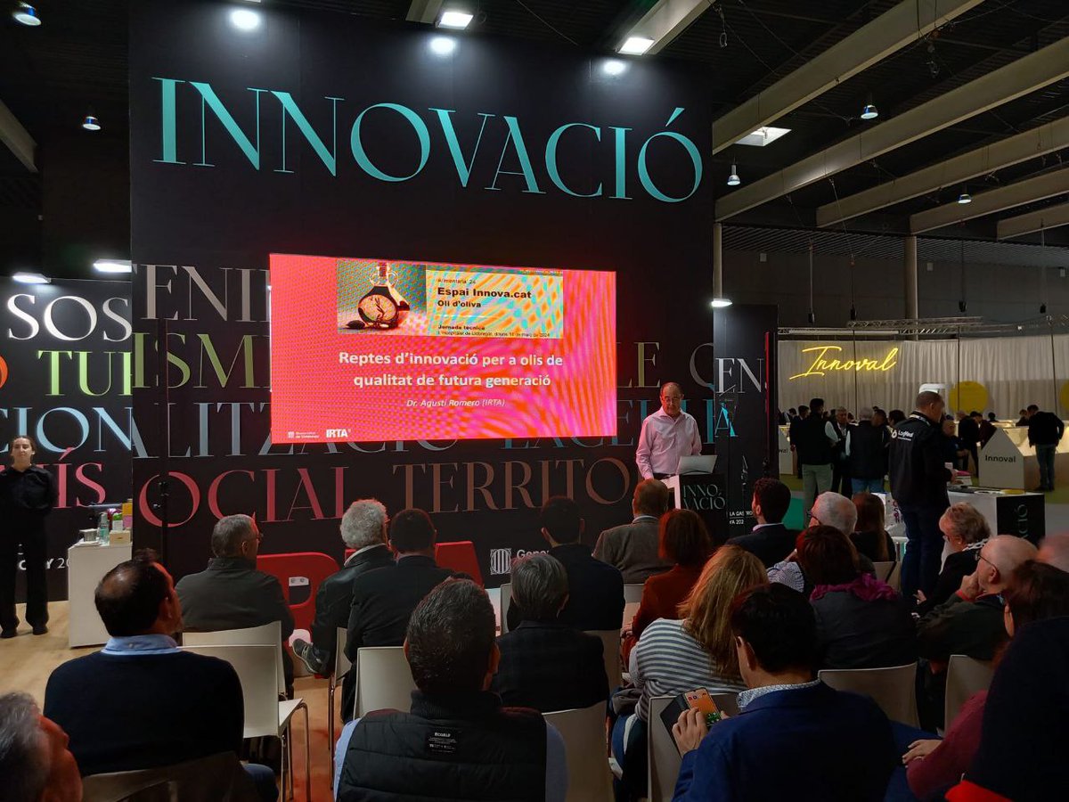 🌟Avui a l'@AlimentariaBCN, Agustí Romero, investigador del programa Fructicultura de l'#IRTA i membre de la Xarxa #X_AgriTech, ha presentat els reptes d’#innovació per a olis de qualitat de futura generació a l'espai Innova.cat

 #Alimentaria2024  #INNOVACAT #olis