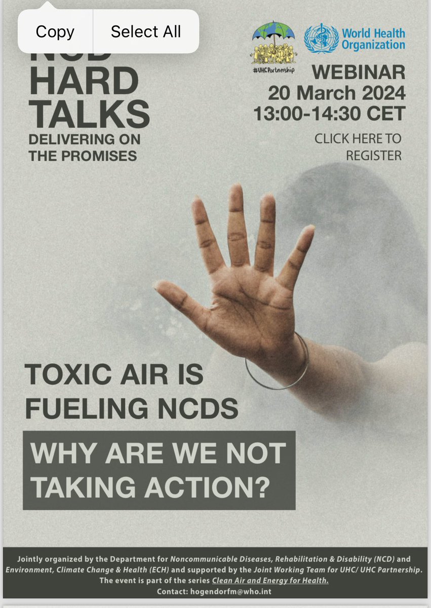 Let’s have a hard talk about this.Toxic air is fuelling Non Communicable Diseases. Time for joining forces. #AirPollution #breathelife <a href="/WHO/">World Health Organization (WHO)</a> <a href="/ncdalliance/">NCD Alliance</a>