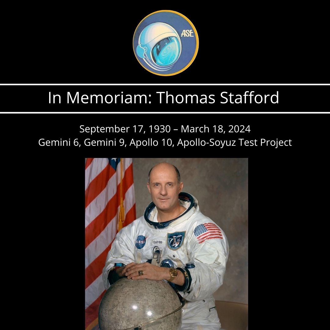 In Memoriam: Thomas Stafford. September 17, 1930 - March 18, 2024. Gemini 6, Gemini 9, Apollo 10, Apollo-Soyuz Test Project.