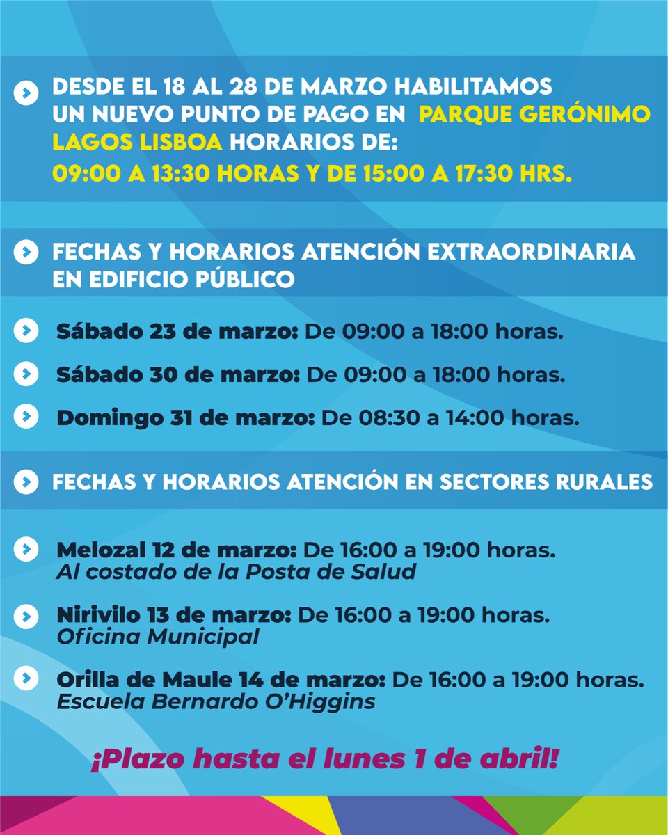 #Tránsito /🚧🚨 ¡Ya puedes pagar tu permiso de circulación!

✅Hazlo de manera presencial y a través de nuestra Página WEB: imsanjavier.cl