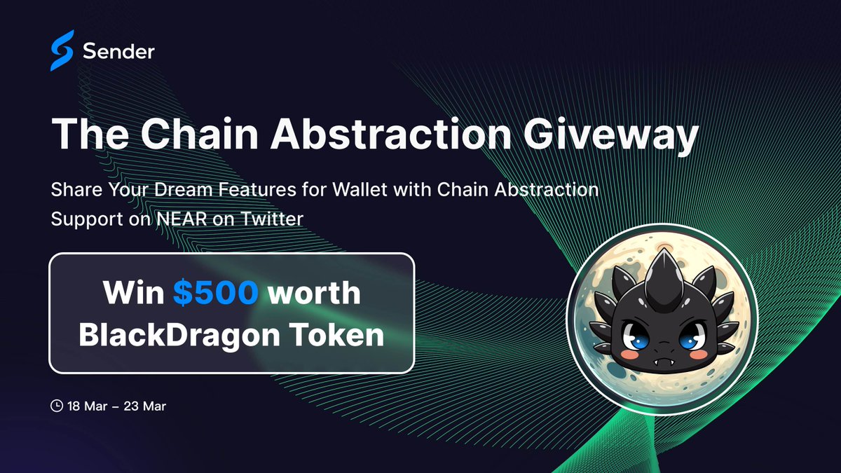 With NEAR incorporating Chain Abstraction, let's have some fun together with a giveaway.

🥇: $150 worth of Black Dragon
🥈: $100 worth of Black Dragon
🥉: $50 worth of Black Dragon

And don't forget the random airdrops for those who drop their NEAR address below! 🎁

To join:
1️⃣