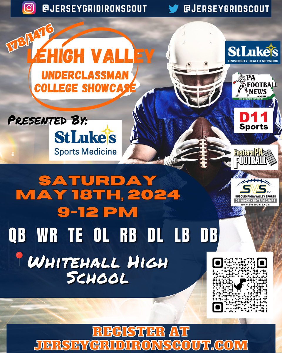 🚨Registration is LIVE‼️ jerseygridironscout.totalcamps.com/About%20Us ✅Biggest Spring College Showcase in the Northeast Region‼️ #CollegeShowcase 🏆 #CollegeCoaches ✅ #NCAAEvalPeriod 🎯 @SLUHNSportsMed @Coach_McGorry @PaFootballNews @D11Sports @EPAFootball @SVSQB @KeithGroller