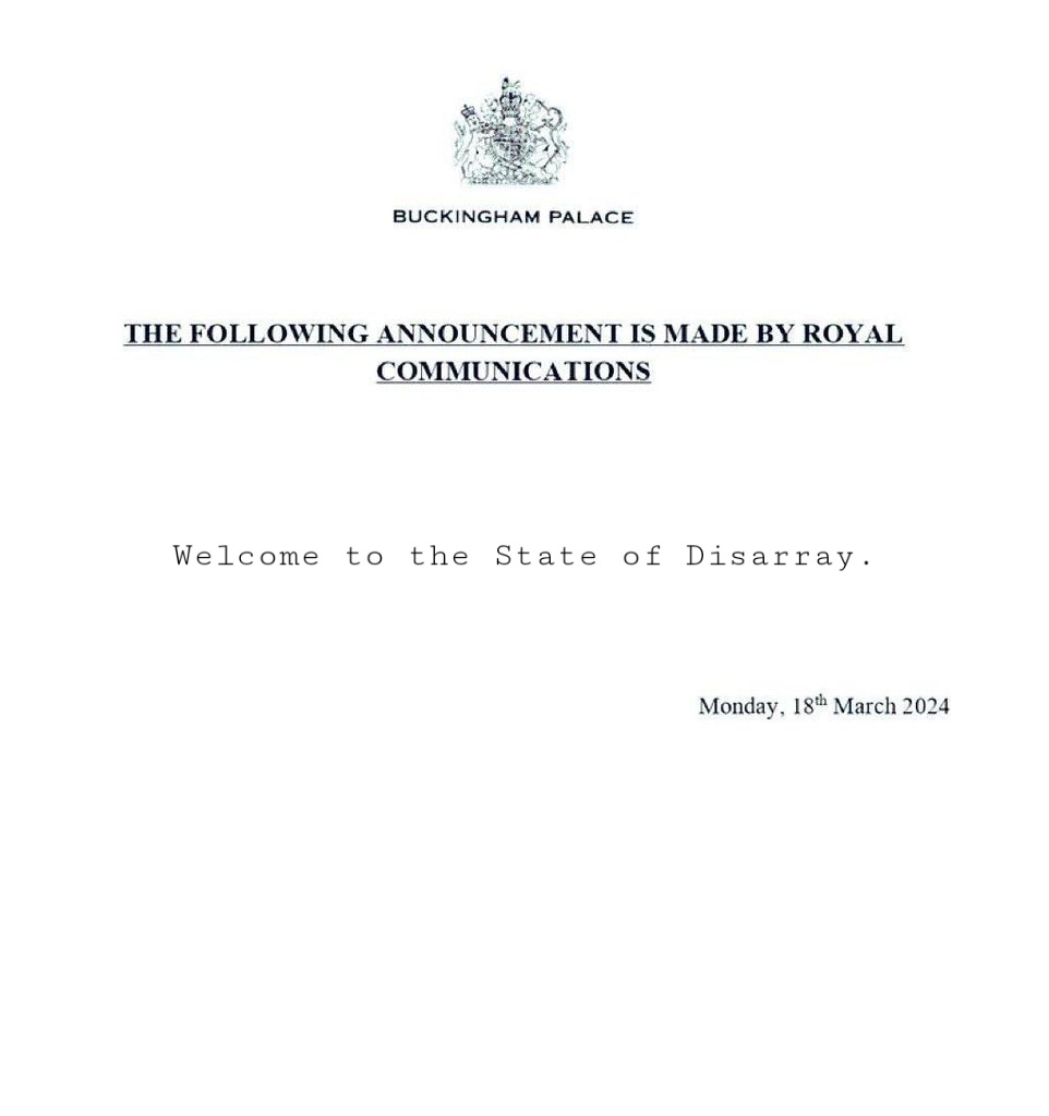 lnk.to/StateofDisarray #RoyalAnnouncement