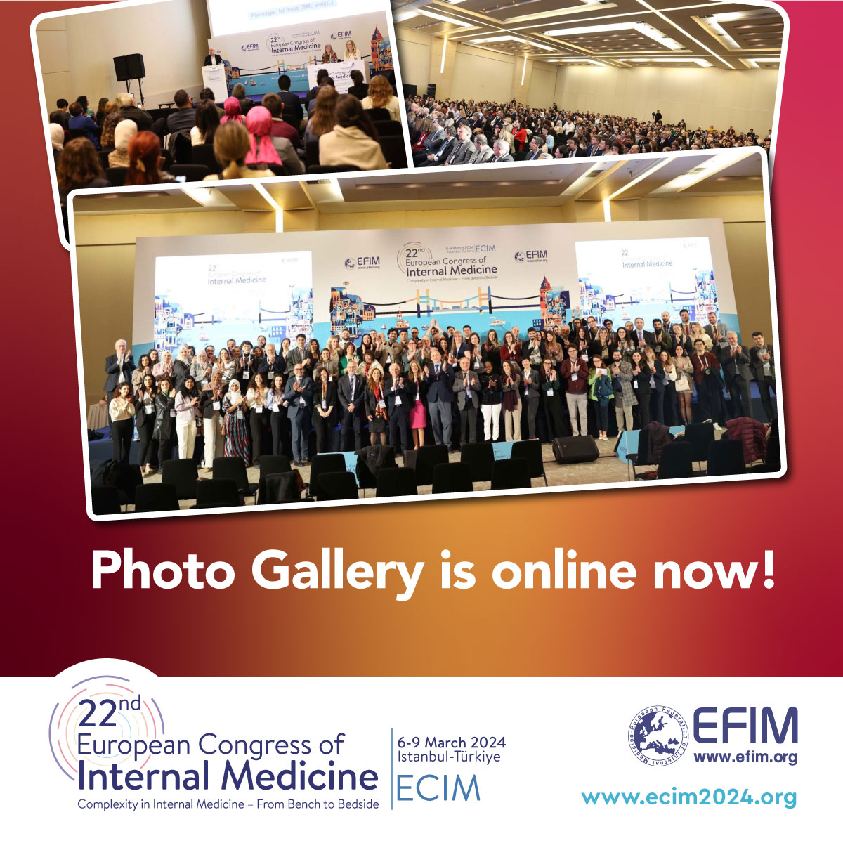 The #ecim2024 congress photos have been published on the website! Visit our web site to see the photo gallery: ecim2024.org #ECIM2024 #internalmedicine #younginternists